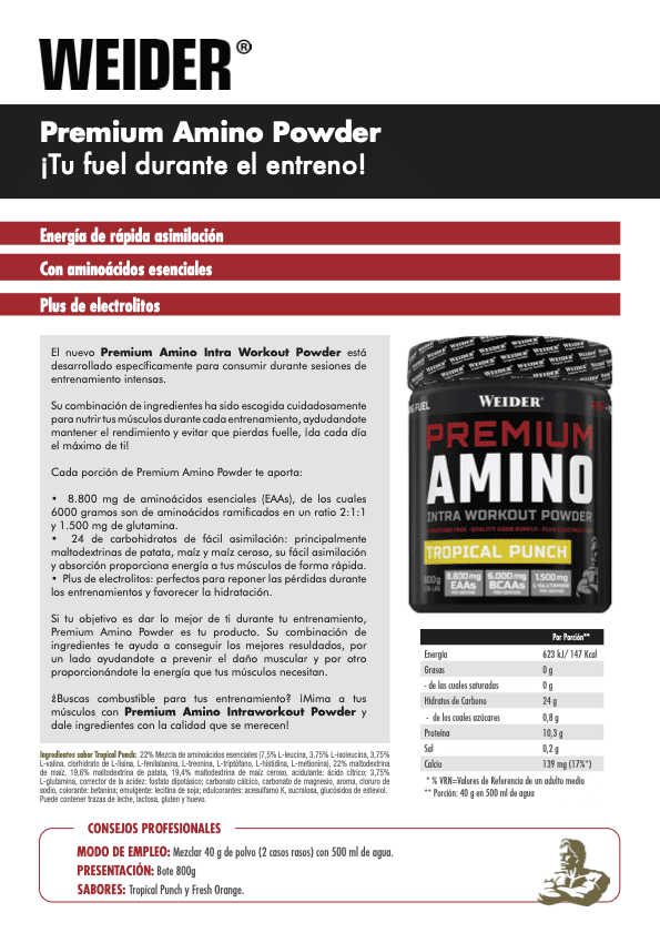 PREMIUM AMINO POWDER (WEIDER) - Imagen 3